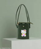 Stylish PU sling bag for girls & women, solid net, high-quality accessory from India