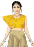 Silk-cotton blend Indi Girls Lehenga Choli, embellished with mirror work, sleeveless and fitted waist style for girls aged 18 months to 15 years, handcrafted in India