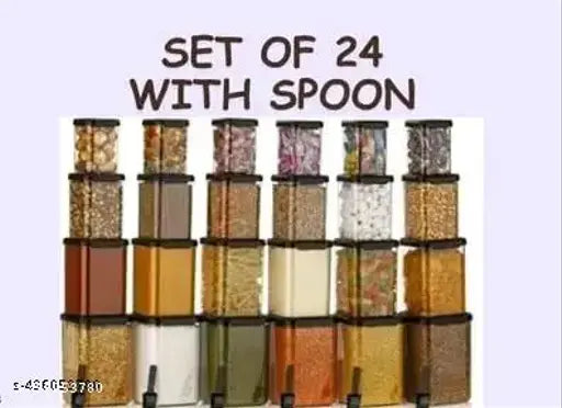 BPA-free, unbreakable square kitchen containers (350ml, 650ml, 900ml, 1400ml), ideal for food & grain storage – Indian made, stackable modular design