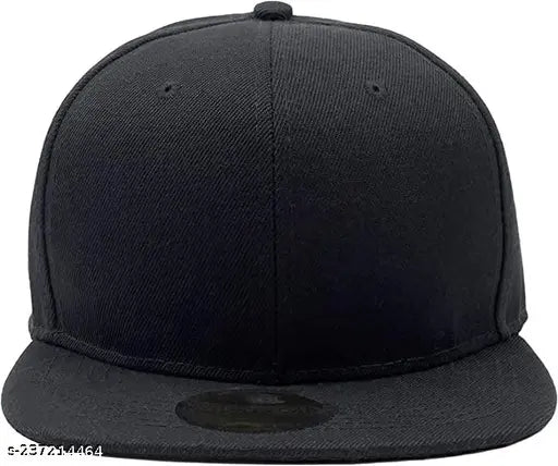 Black cotton snapback cap, INFISPACE Men's HipHop style with vented top for breathability, suitable for multiple occasions and adjustable fit