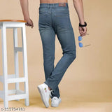 Abstract navy blue denim men's jeans from Eyebogler - stylish and durable