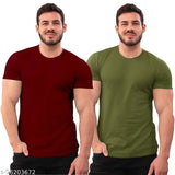 Black and yellow cotton blend round neck half sleeve t-shirt combo, stylish casual latest collection for everyday wear