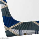 Soft cotton elastic double bed sheets, king size with all-around elastic & 2 pillow covers, geometric pattern