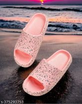 Printed EVA girl's sandals slippers, size 10-11 years (4UK), fun and durable play footwear for kids ages 10-11