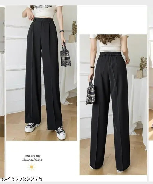 Scuba-patterned women's and girls' straight fit or wide-leg pants from SAMAHI, India