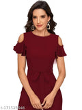 Stylish polyester jumpsuit for women and girls, solid net, short sleeves, XS-XL sizes available