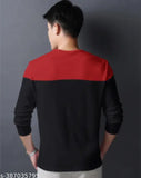 Mens cotton, colorblocked, comfortable-fit office t-shirt. Ideal for casual and everyday wear, long sleeves, XL size