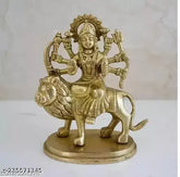 Durga Sherawali MATA Rani brass sculpture, seated on lion, Indian religious figurine for home decor or puja gift