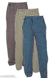 Cotton blend knee-length men's pyjamas, checkered pattern in multiple colors and sizes for comfortable loungewear/casualwear, made in India