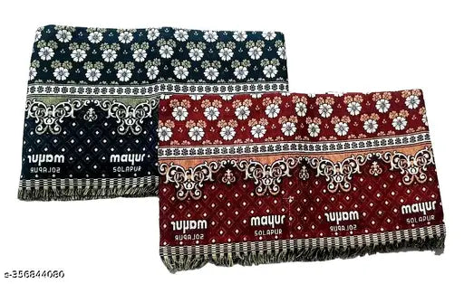 Vibrant Floral Cotton Blanket Set - Double the Traditional Solapur Chaddar Comfort, Machine Washable