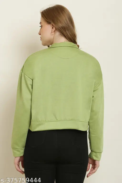 Warm winter fleece crop jacket in plus size, high-quality soft fleece fabric for casual and office wear