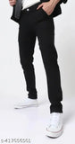 Cotton black men's regular jeans by Comfy Top of the World - affordable slim mid-rise option, size 28/30/32 (India origin)