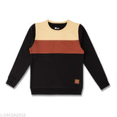 Thennai boys cut and sew cotton colorblocked sweatshirt for kids, long sleeves, premium quality and biowashed fabric