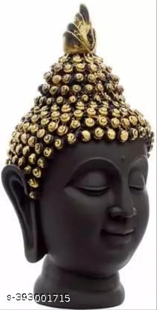 Resin Buddha statue set, 2 decorative head figurines (5x5x12cm), Indian origin
