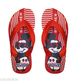 Mickey print EVA slippers for kids, colorful and comfortable flip flops with embossed bottoms
