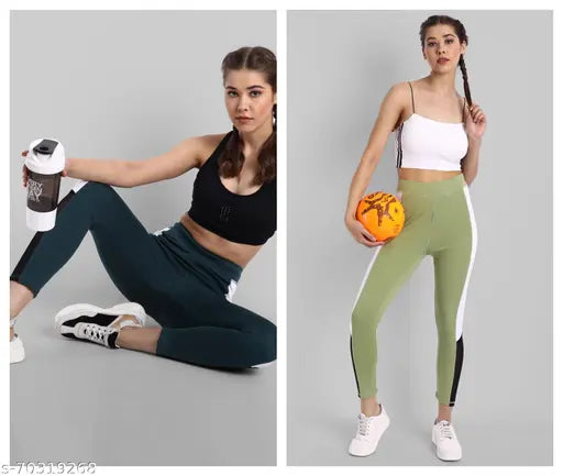 Striped net lycra tight for women, comfortable gym wear by KRONMENIEN. Sizes: 24, 26, 32, 34, 36, 38 (India)