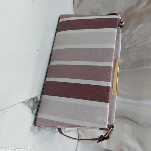 PU striped croco sling bag for women and girls, free size crossbody bag, India origin