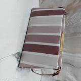 PU striped croco sling bag for women and girls, free size crossbody bag, India origin