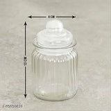 Glass Matka shape honey storage container, freezer-safe, for kitchen storage (pack of 6, clear)