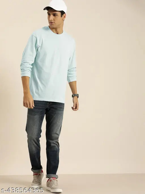 Oversized polycotton men's long sleeves t-shirt, loose fit and full sleeves design for winter in multiple colors and sizes from XS to 6XL