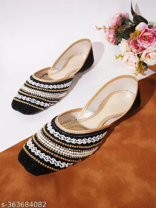 Embellished synthetic mojori jutti in various colors for women & girls, slip-on fashionable heels from FROH FEET