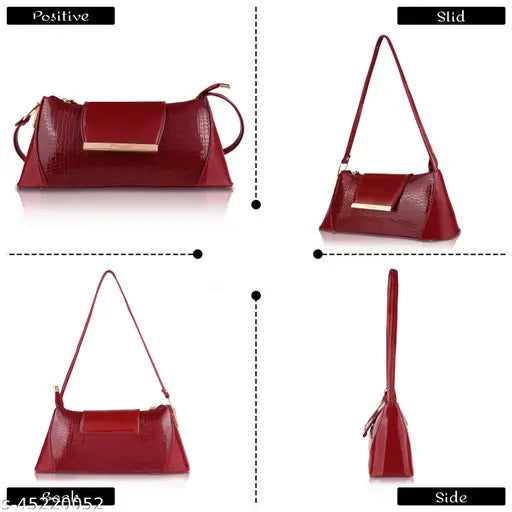 PU leather casual crossbody bag, self-design, free size (32x10x13in), high-quality Indian product