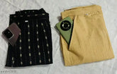 Black cotton solid-pant combo for women (S-XXXL), Indian brand attire on mannequin