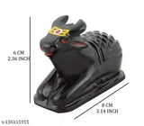 Black polyresin Nandi statue, small home temple idol by SCULPTO MANIA
