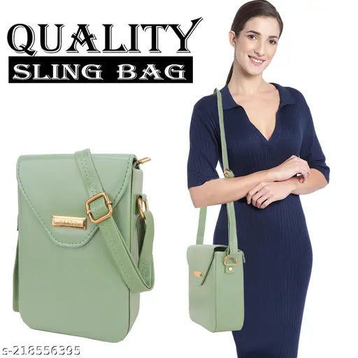 Classic Faux Leather Sling Bag, solid net pattern, spacious interior, hand-feel comfort, India origin