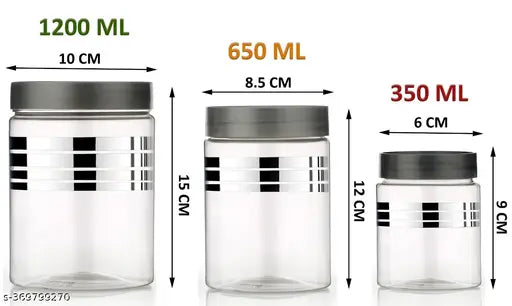 Silver line plastic containers (pack of 18), airtight and freezer-safe for kitchen spice storage