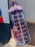 Multicolor, large-capacity motivational BPA-free sports bottle (2000 ml, plastic) - purples & vibrant designs, perfect for fitness, indoor/outdoor activities, office or gym use