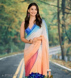 White chiffon cotton silk Sadi saree, trending best quality Indian fashion