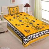 Single cotton Jaipuri bedsheet pack of 3 with 3 pillow covers, fine print and pattern. Ideal for adult beds in India." (125 characters)