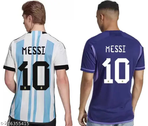 Argentina 2022 Messi away football jersey for men, size XL or XXL, made in India