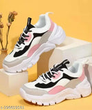 Multicolor synthetic women's and girls casual shoes, lace-up mesh soles for everyday activities. Stain and mildew resistant fabric upper, perfect fit for IND-4 to IND-8 sizes. Made in India