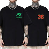 Organic cotton black Benny Brooks men's half sleeve graphic printed oversized T-shirt, elevating style with ease