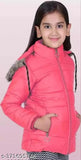 Pink soft polyester long sleeve hoody for girls - stylish self-design trendy jacket, lightweight & comfortable