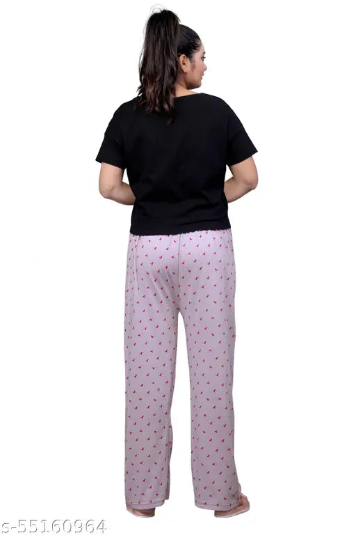 Women's cotton bird-printed maxi pyjama set (S-3XL) for nightwear and lounge, perfect for sleepwear and yoga. Pack of 2
