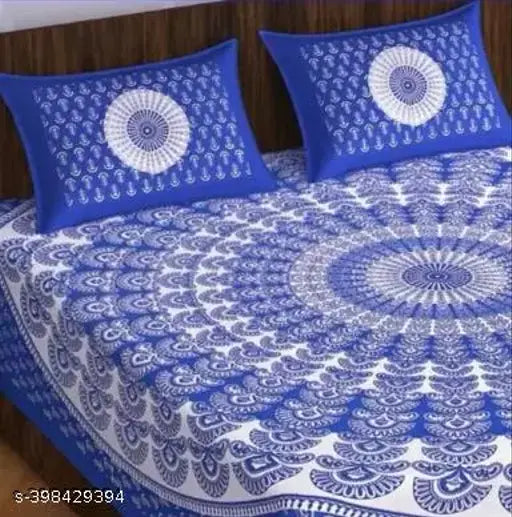 180 tc Cotton Jaipuri Double Bedsheet Combo, 1 sheet & 2 pillow covers, India-crafted luxury