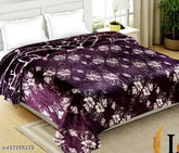Microfiber floral all-season double bed blanket, 360TC thread count, ideal for AC rooms, reversible design for easy decor change