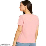 Stylish cotton blend modern women's t-shirt pack (India), short sleeves, printed pattern, S, M, L, XL