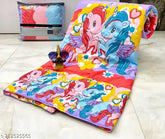 Cartoon single bed comforter in glace cotton for kids, 3D printed design on display, ideal for mild winter seasons (Size: Single)