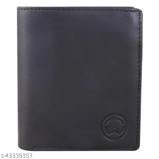 Solid leather men's wallet with 2 compartments and coin pocket, premium quality trendy design, ideal for formal occasions