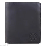Solid leather men's wallet with 2 compartments and coin pocket, premium quality trendy design, ideal for formal occasions