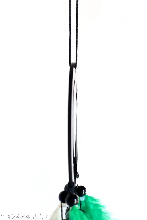 Handcrafted dream catcher with positive feathers, suitable for home decor in bedrooms, living rooms, balconies, or cars. Made from natural materials in India