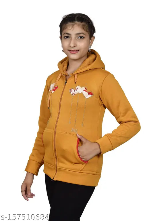 Yellow wool kids hoodies (pack of 2) from BLUSHH COLLECTION - cozy printed sweatshirts for 11-14 years