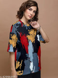Multicolored cotton blend oversize t-shirt with printed design, ideal for yoga, sports, or casual wear