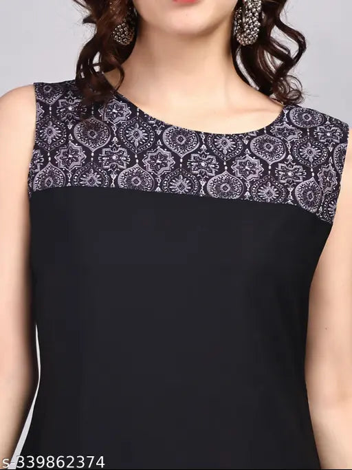 Digital printed polyester kurta and palazzo set, sleeveless and vibrant Ajarakh print for versatile wear, India origin