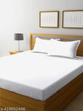 Striped satin king-size bedsheet from BHAVYA APPAREL, 90x90 inch, 2 pillow covers included, luxury and soft to touch
