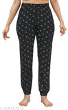 Women's printed cotton blend pyjama jogger pack of 3, versatile for party, casual, festive, office wear